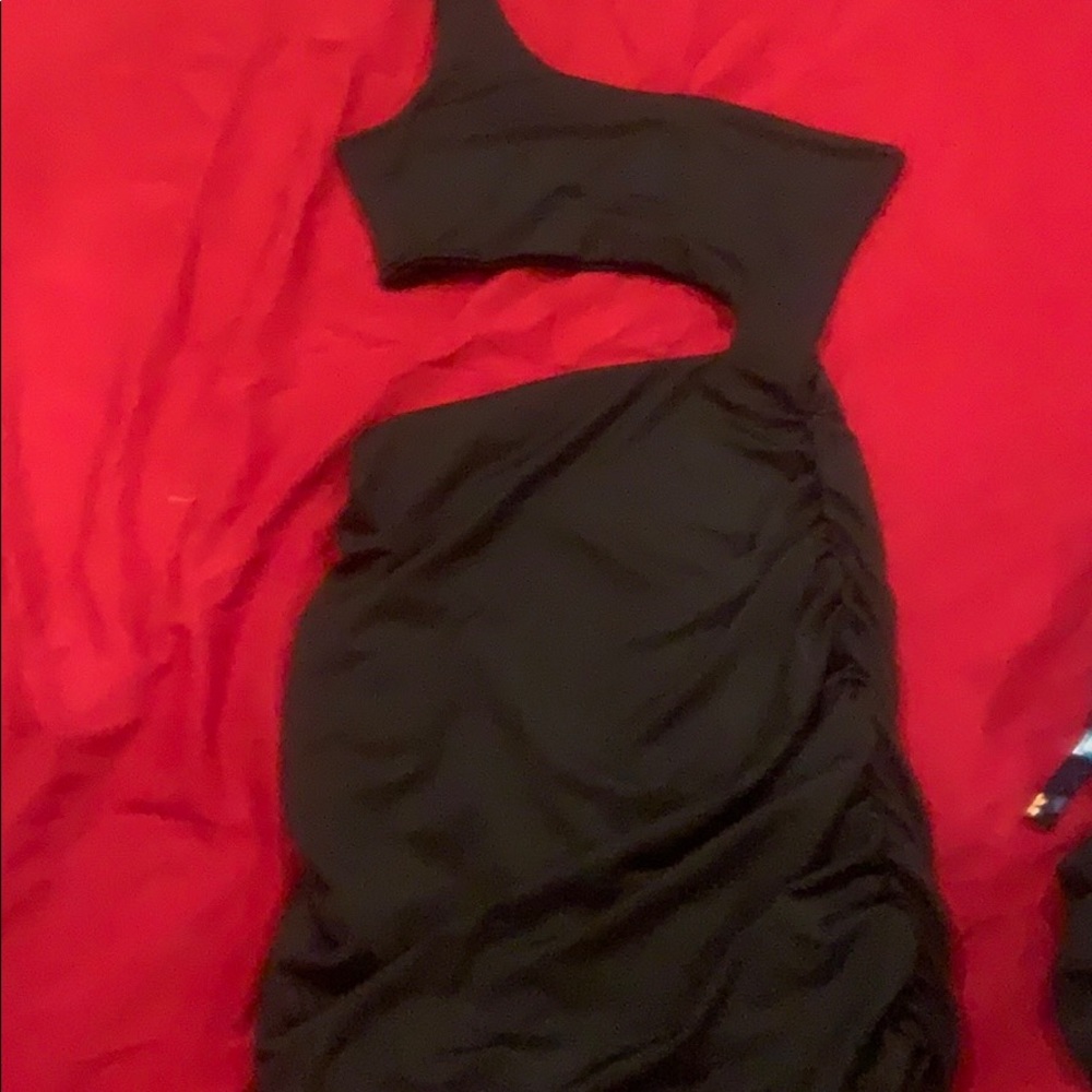 Black one shoulder dress